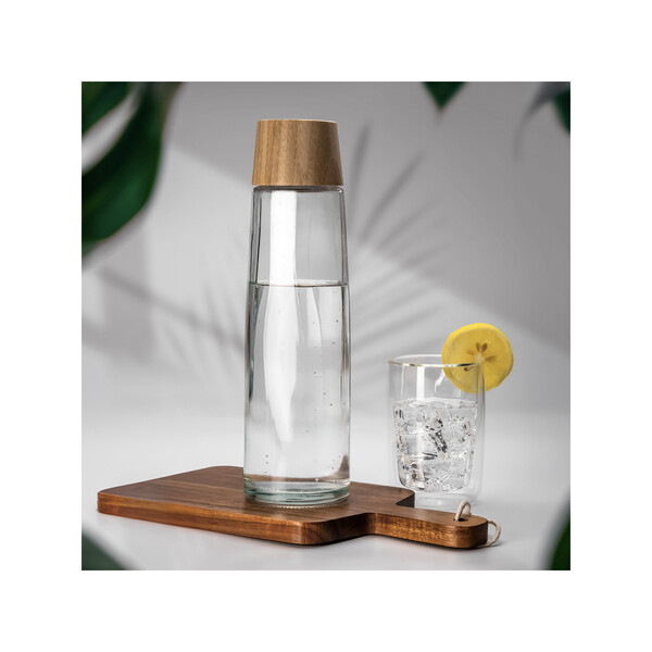 CALYPSO 882 - BND882 - Carafe en verre recyclable de 750 ml / 25 oz avec couvercle en bambou FSC®