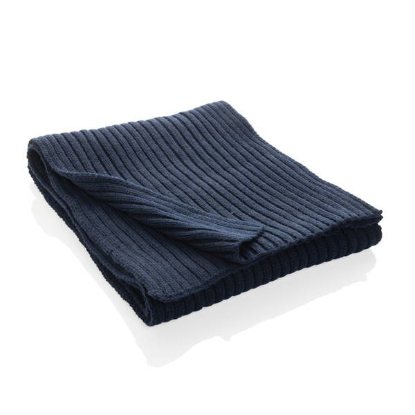 Écharpe tricotée 180x25cm Impact AWARE™ Polylana® - Bleu Marine