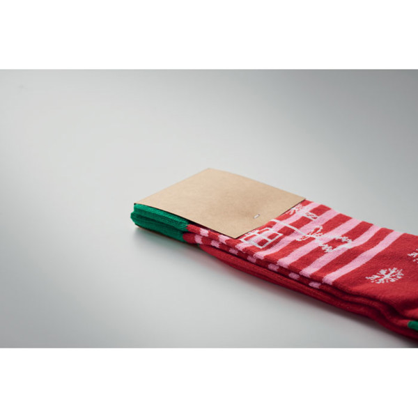 Christmas socks Joyful L, recycled cotton, size 43-46 - Red