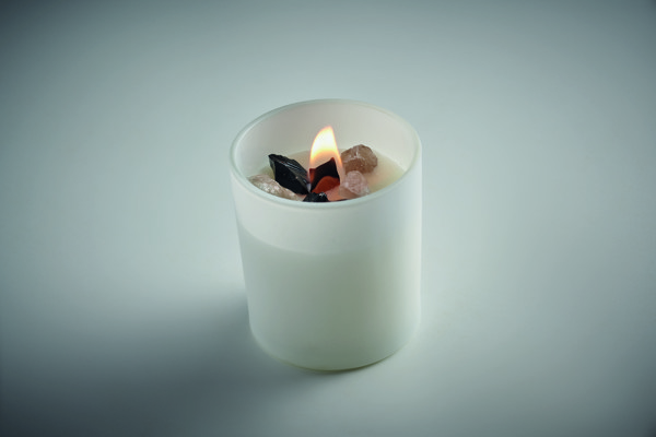 Plant based wax candle 200 gr Kivas - White