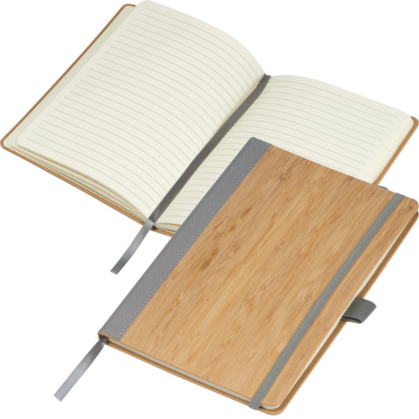 Bamboo notebook TEOFILO - Silvergrey