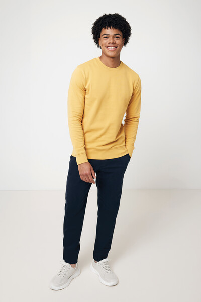 Iqoniq Zion Rundhals-Sweater aus recycelter Baumwolle - Ochre Yellow / XS