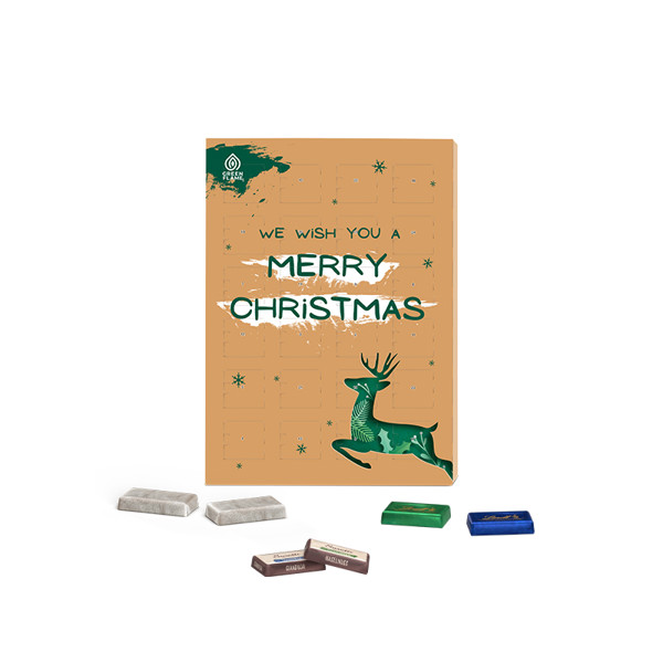 Brand wall advent calendar, mini chocolate bars | 24 Alpine milk mini chocolate bars, 72 g