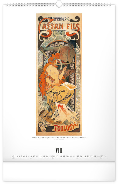 Notique Nástěnný Kalendář Alfons Mucha 2027, 33 x 46 cm
