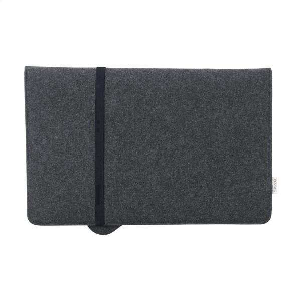 Recycled Felt & Apple Leather Laptop Sleeve 15/16" - Black