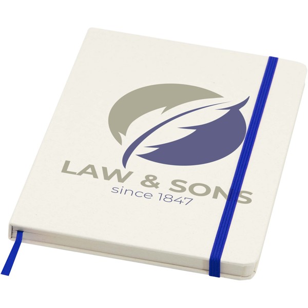 Carnet A5 recyclé Bass ligné à couverture rigide - Bleu royal