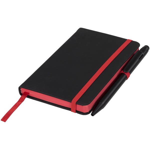 Noir Edge small notebook - Solid Black / Red