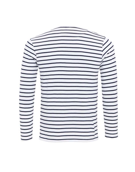 Men's Long John Roll Sleeve Tee - White / Navy / S