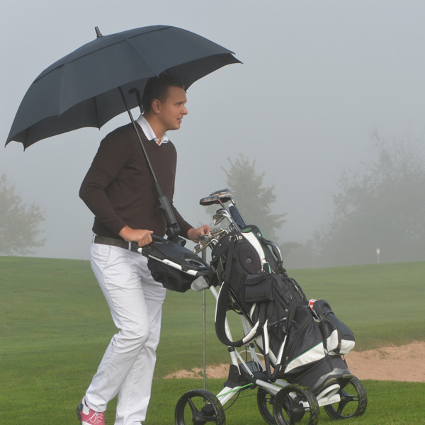HENNING Umbrelă automată golf cu protecţie antivânt - Black