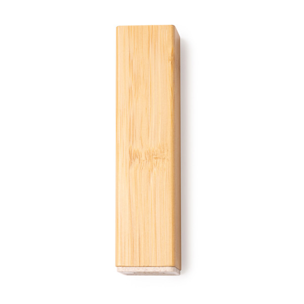 Personalised bamboo and wheat straw power bank 2600 mAh with charge indicator