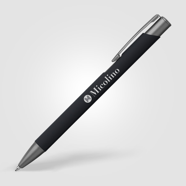 Crosby Gunmetal Softy Pen - Black / Laser