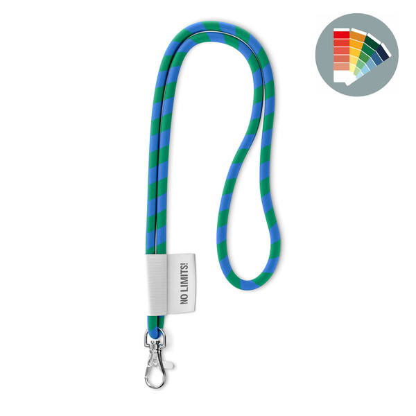 Polyester 2-tone cord lanyard with full colour label - Own PMS / Own PMS / Metal carabiner