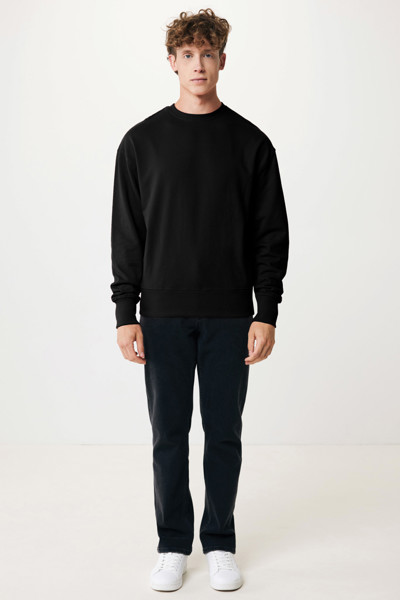 Sweater à col rond en coton recyclé Iqoniq Kruger - Noir / XL