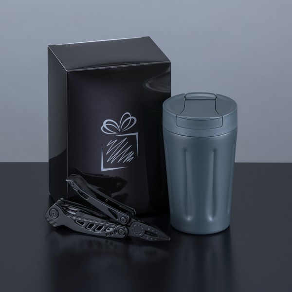 Driver's Set: Scandic Mug And Optima Multitool - Gray