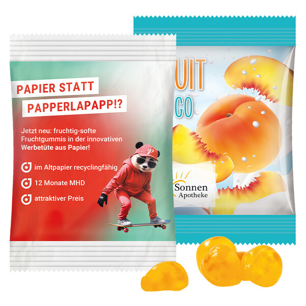 Mini bag 15g, compostable foil transparent, Trolli vitamin jelly gums