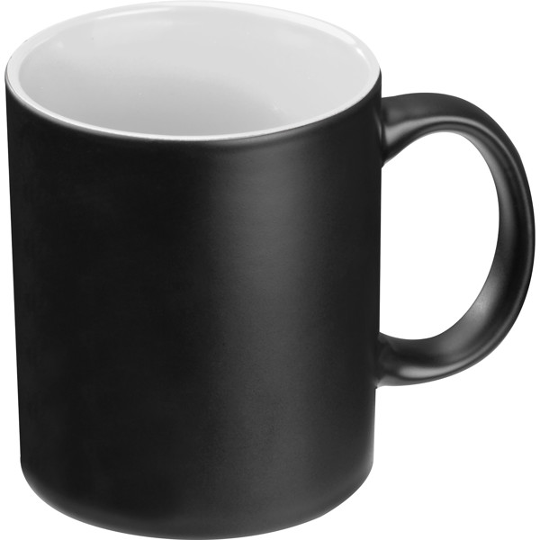 Black mug with colored inside ZANE - White