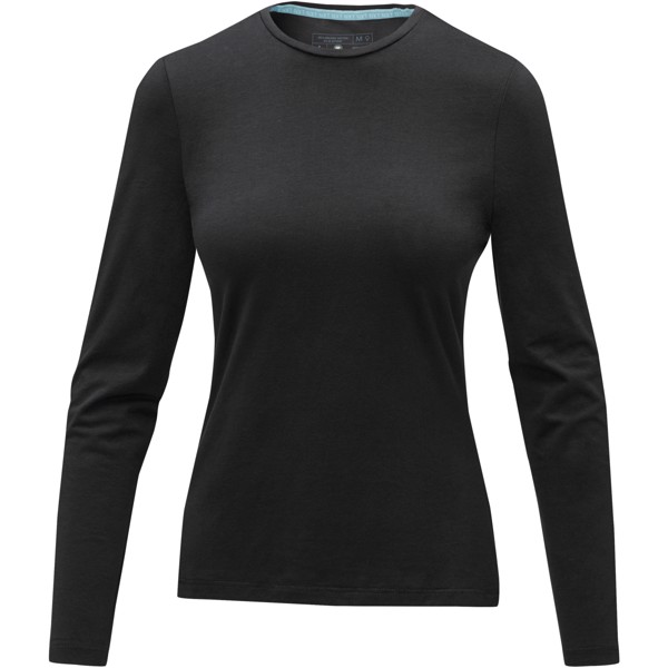 Ponoka long sleeve women's GOTS organic t-shirt - Solid Black / XXL