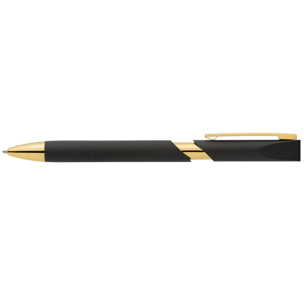 Aurelia Recycled Plastic Gold Trim Pen - Black / 4 Colour inkjet
