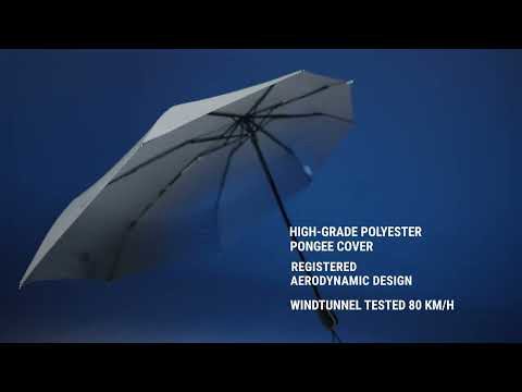 STORMaxi - Parapluie pliant tempte arodynamique - Manuel - Impermable au vent -  90 cm - Bleu cobalt