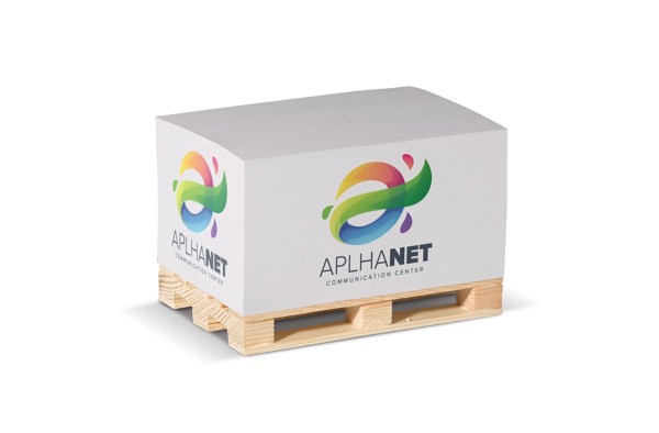 Rectangle pad 12x8x6cm on wooden pallet - White
