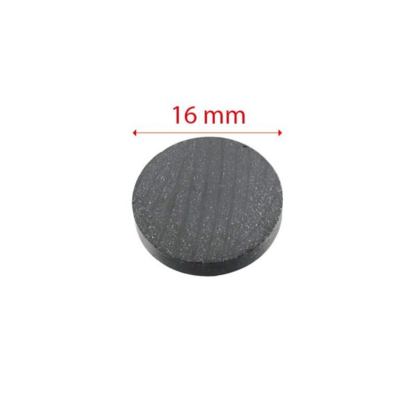ROUND FERRITE MAGNET - SIZE DIAM.16 x THICKNESS 3 mm, MAGNETIZATION Y35, RAW.