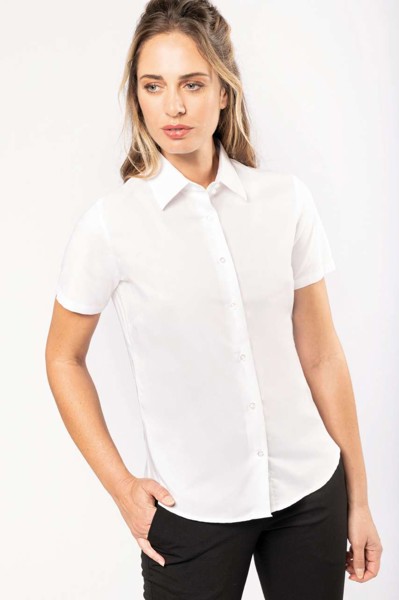 Ladies' Short-Sleeved Oxford Shirt - White / S