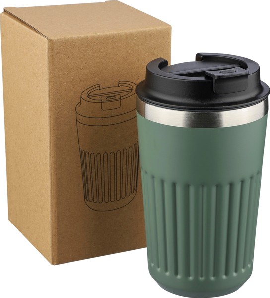 Gerecyclede roestvrijstalen reismok (400 ml) Chiara - wit