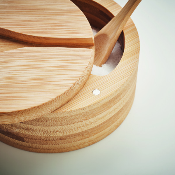 Caixa para sal e pimenta bambu S&P