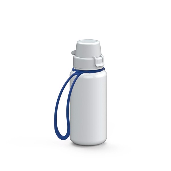 Drink Bottle "School" Clear-Transparent Incl. Strap, 0.4 L - White / White