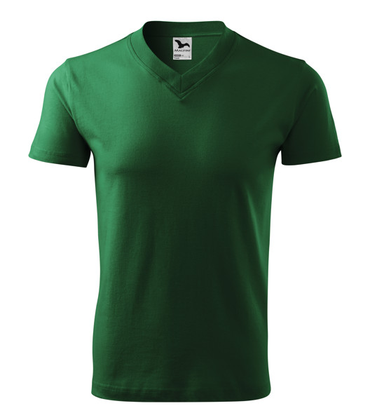 Tričko Unisex Malfini® V-Neck - Fľaškovozelená / S