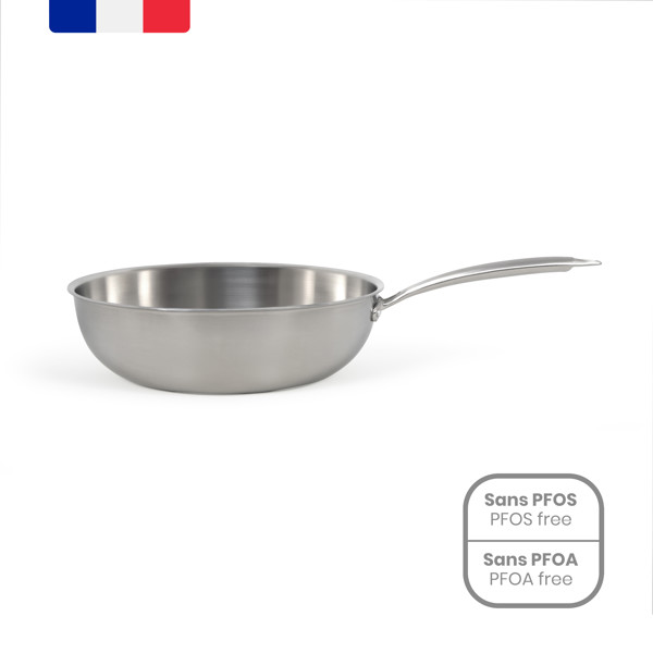 Brigade - Wok en acier inoxydable 28 cm