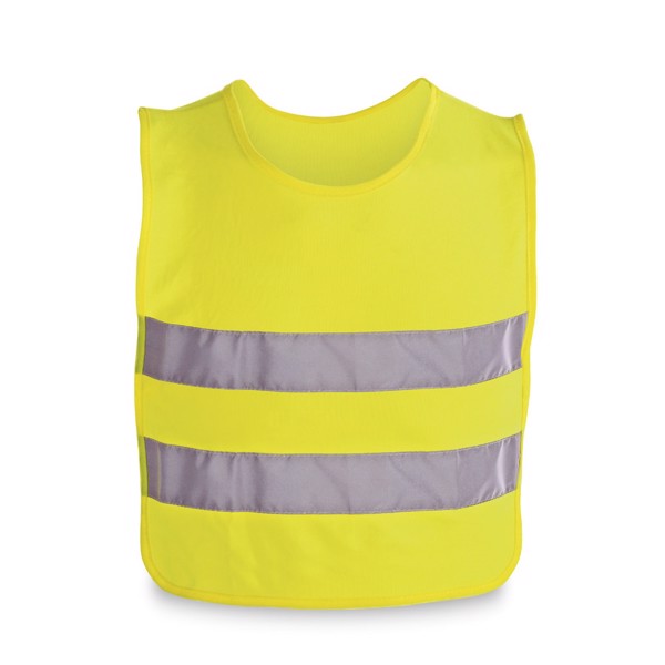 MIKE. 100% polyester reflective kids’ vests - Yellow