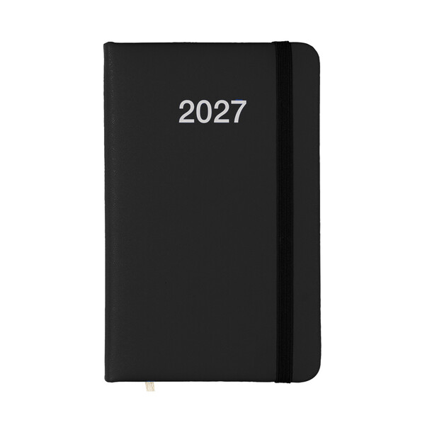 Agenda Tascabile Settimanale 2027 Con Copertina Rigida In Pu - Nero