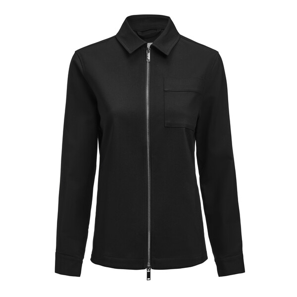 Modern Zip Overshirt Woman Black 4XL