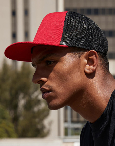 Original Flat Peak 6 Panel Trucker - Grey / Black / ONE SIZE