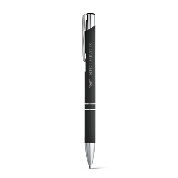 BETA SOFT. Soft touch aluminium ball pen - Black