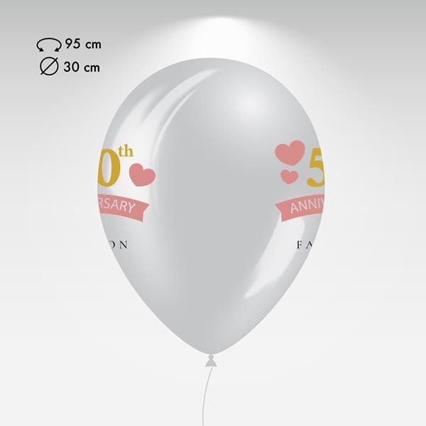 Balão Hg95i Personalizado Em Cor Metálica, 2 Faces 3 Cores - Branco