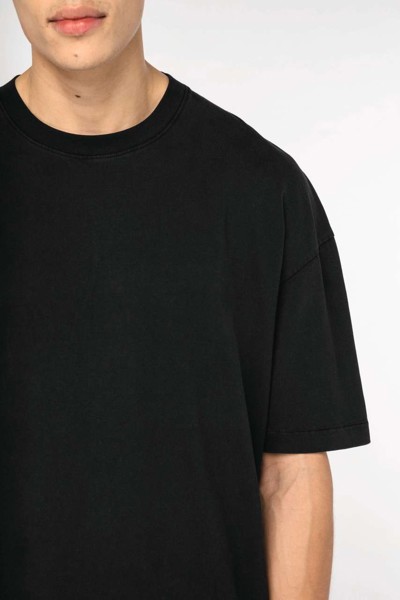 Men's Washed Effect Oversized T-Shirt - Washed Black / S
