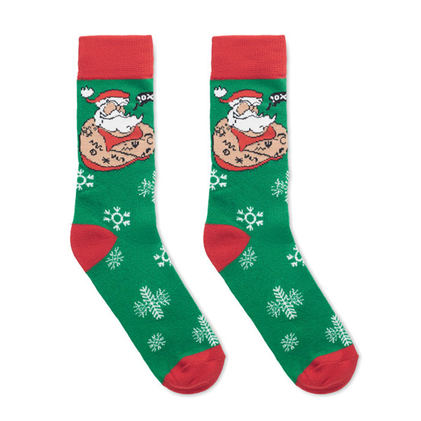 Pair of Christmas socks M Joyful M - Green