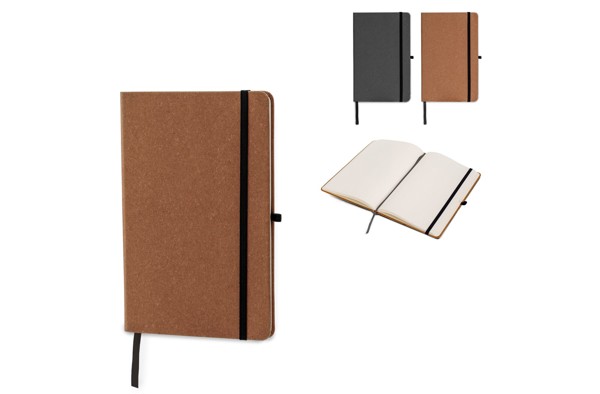 Recycled leather A5 hardcover - Dark Grey