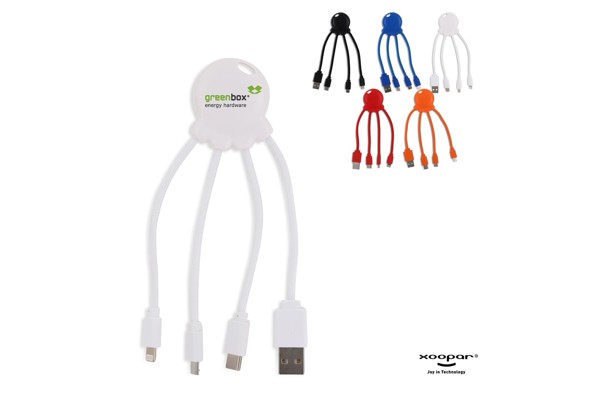 Xoopar Eco polnilni kabel, reciklirana plastika, RPET - Bela