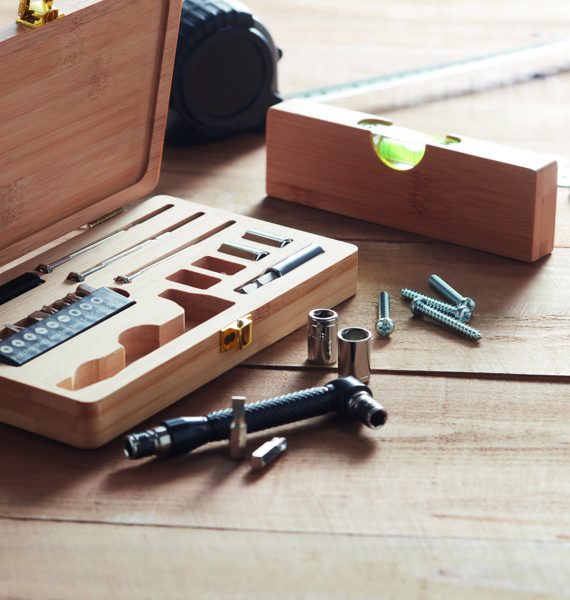 21 pcs tool set in bamboo case Gallaway