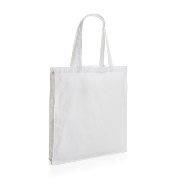 Sac tote en coton recyclé avec soufflet Impact AWARE™ - Blanc