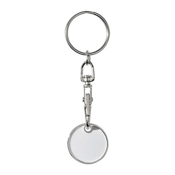 Privjesak za ključeve s novčićem za kupovinu - Bijela