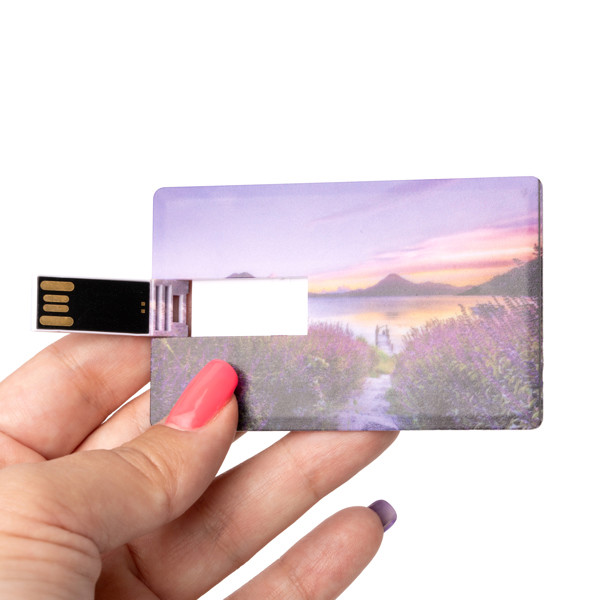 Custom card USB flash drive 16 GB ultra-slim with sliding mechanism
