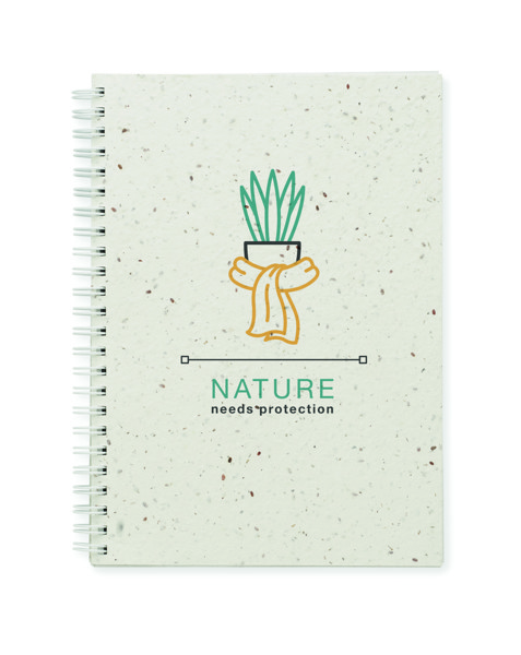 Bloco A5 c/capa papel sementes Seed Ring