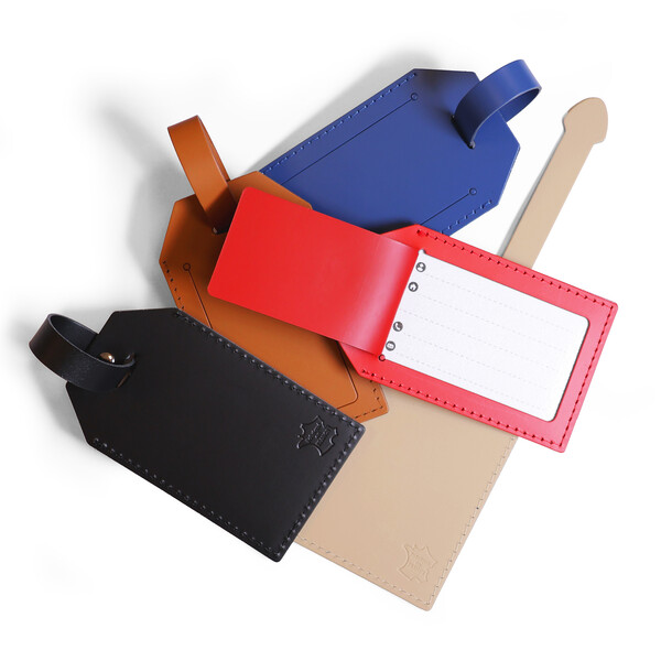 Porte-étiquette cuir régénéré MILOU - noir