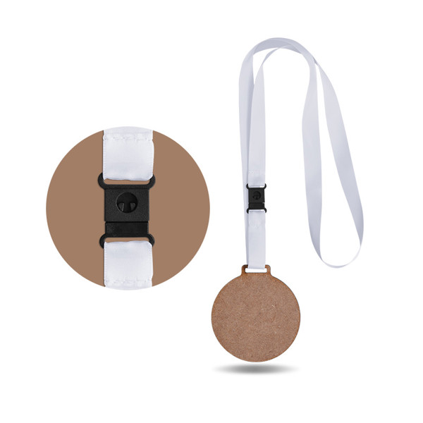 MEDAILLE SUR-MESURE MDF EP 3 mm MAXI 80 cm2 AVEC CORDON SATIN - Blanc