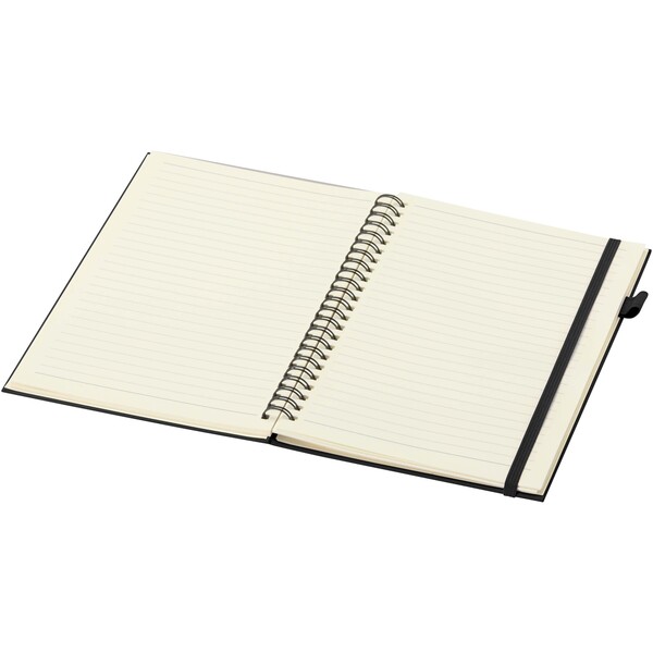 Liss A5 recycled plastic hard cover spiral notebook - Black
