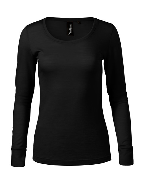 Tričko Dámske Malfini Premium® Merino Rise Ls - Čierna / XL